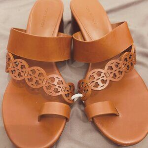TORY BURCH Tiny Miller 55mm Toe Ring Heeled Sandal-LIKE NEW-SIZE 8